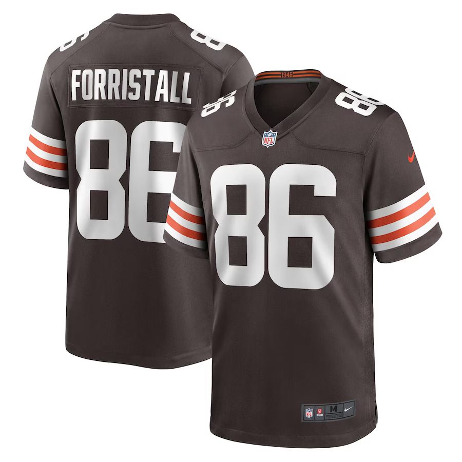 Men Cleveland Browns #86 Miller Forristall Nike Brown Game Player NFL Jersey.